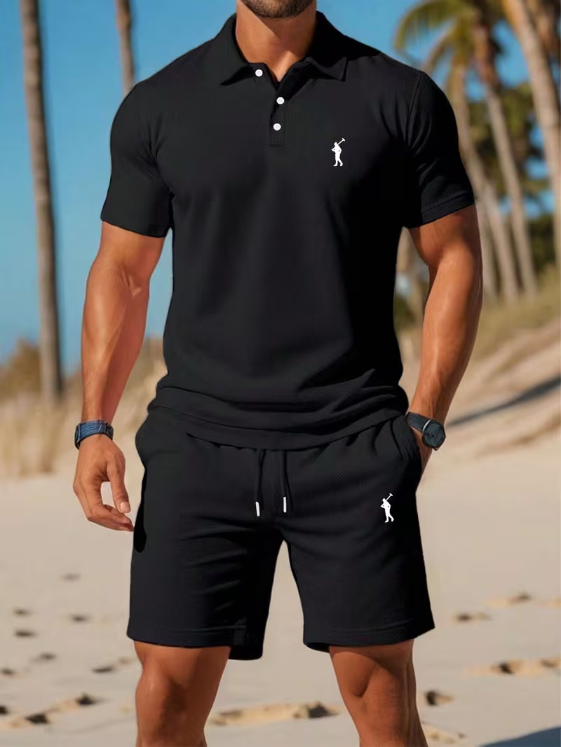 Sommer-Polo-Set für Herren mit Shorts