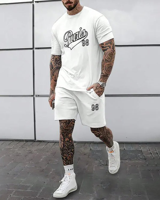 Men's Classic Casual Printed Shorts Set 497