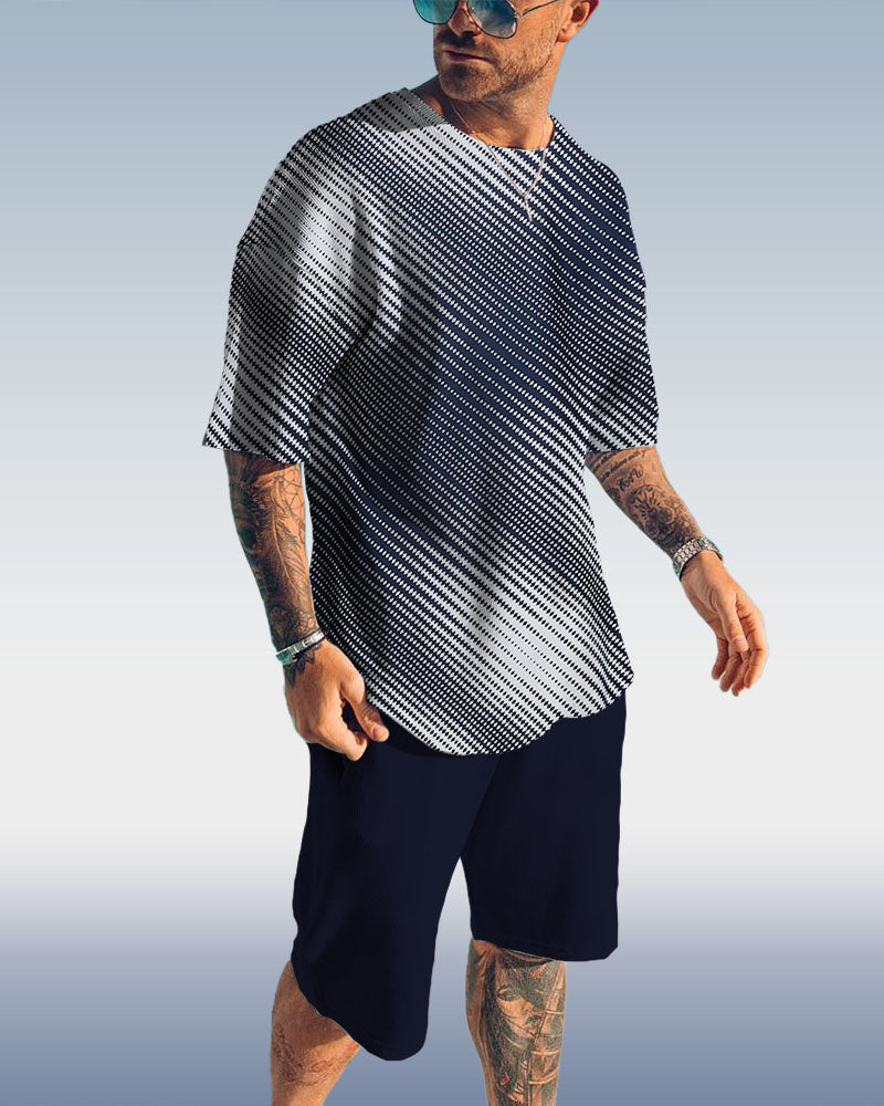 Suitmens Men's Casual Gradient Print Set 050