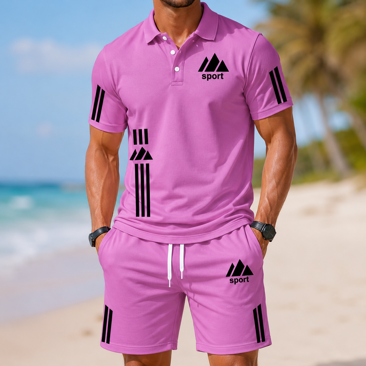 ⏰ Letzter Tag: 50% Rabatt! 🔥-Herren Sport-Set mit Polo-Shirt und Shorts für Sommer