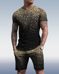 Men's Spring Summer Gradient Printed Suit 067