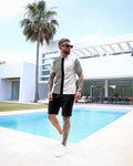 Men's Colorblock Print Shorts Set 48