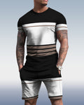 Men's spring and summer printed suit 035