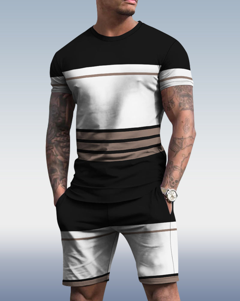 Men's spring and summer printed suit 035