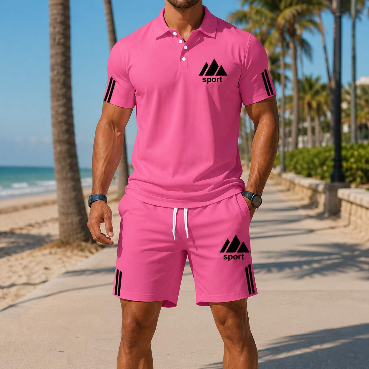 ⏰ Letzter Tag: 50% Rabatt! 🔥-Herren Sommer-Set mit Polohemd und Shorts