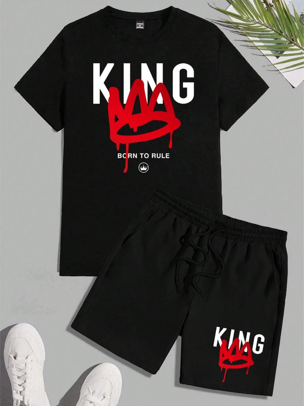 Men's Color Matching Casual Shorts Set 409