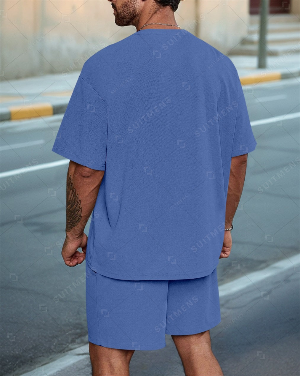 Men's Striped Simple Casual Summer Round Neck Set 0124
