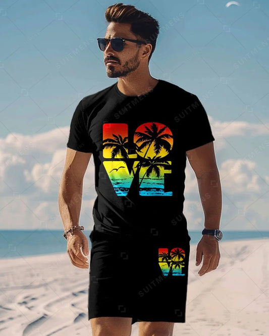 Men's Holiday Casual Shorts Set 454
