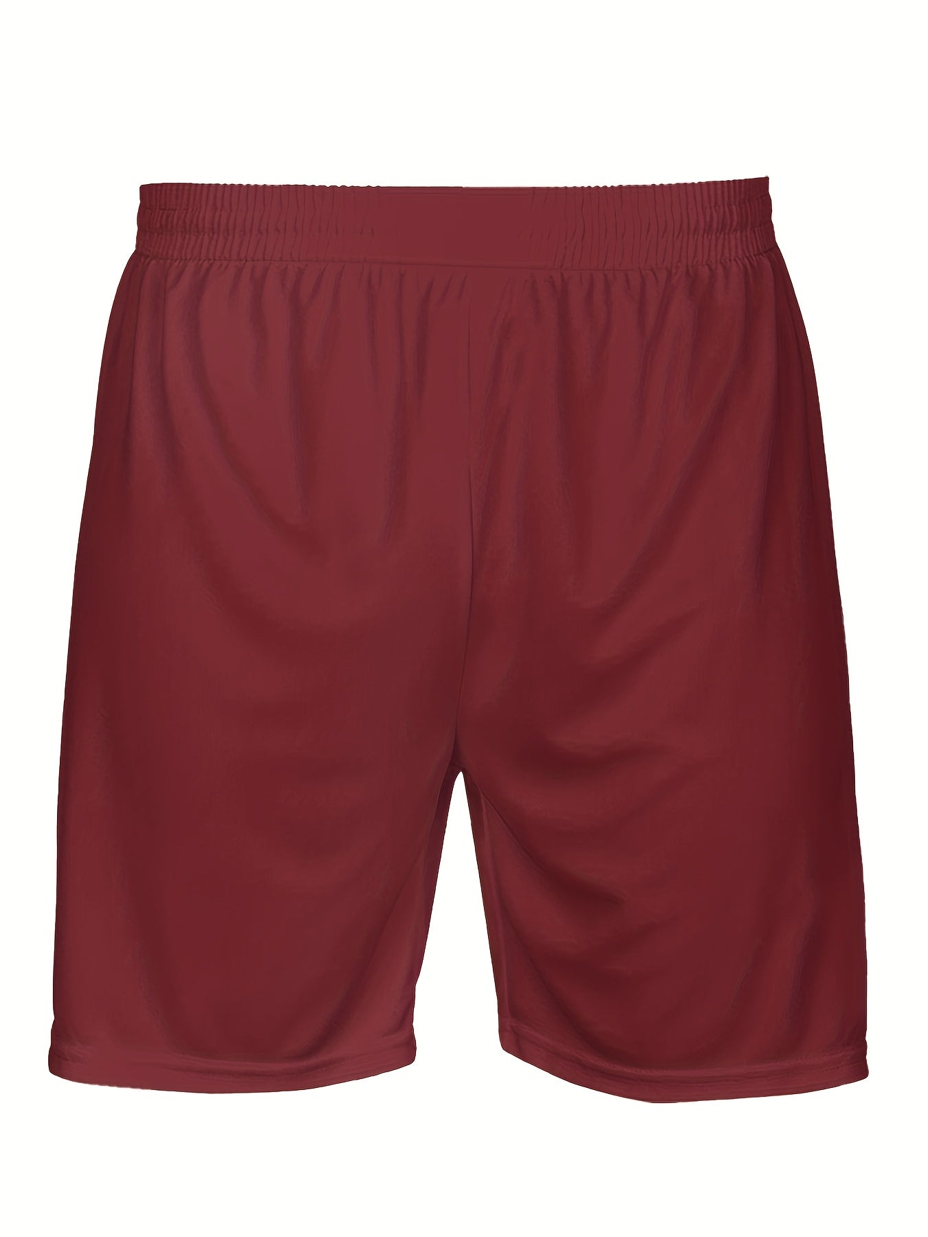 Men's Burgundy Simple Summer Round Neck Set 143