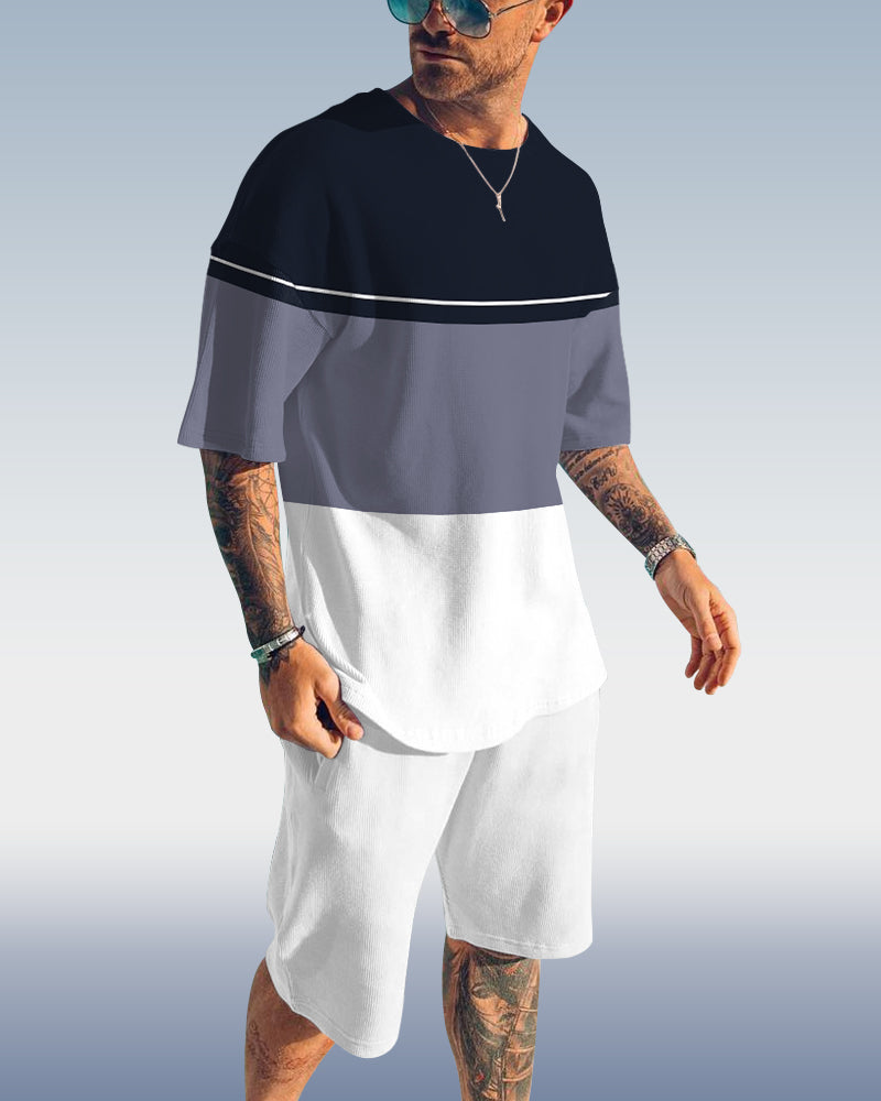 Suitmens Men's Casual Print Shorts Set 387