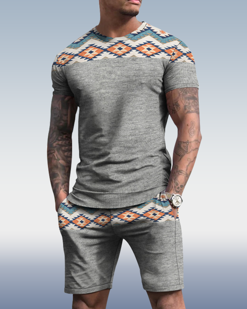 Men's spring and summer print suit 040