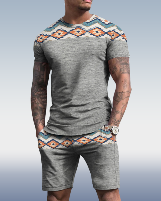 Men's spring and summer print suit 040