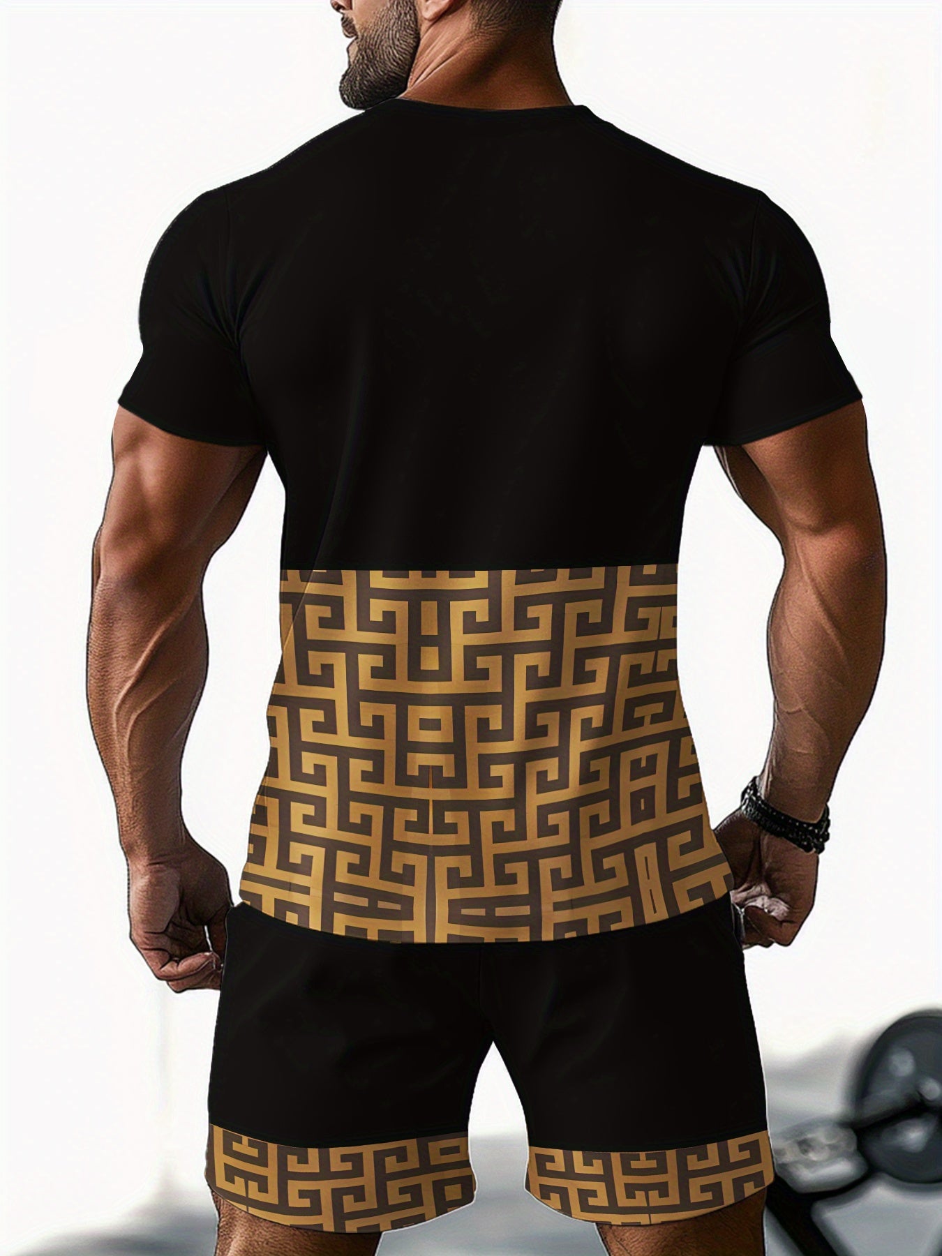 Men's Summer Gorgeous Printed Round Neck Set 986
