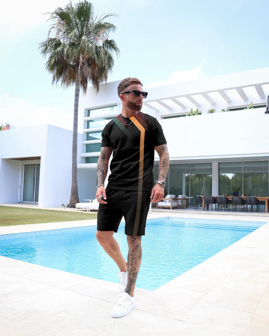 Men's Casual Printed Shorts Set 73