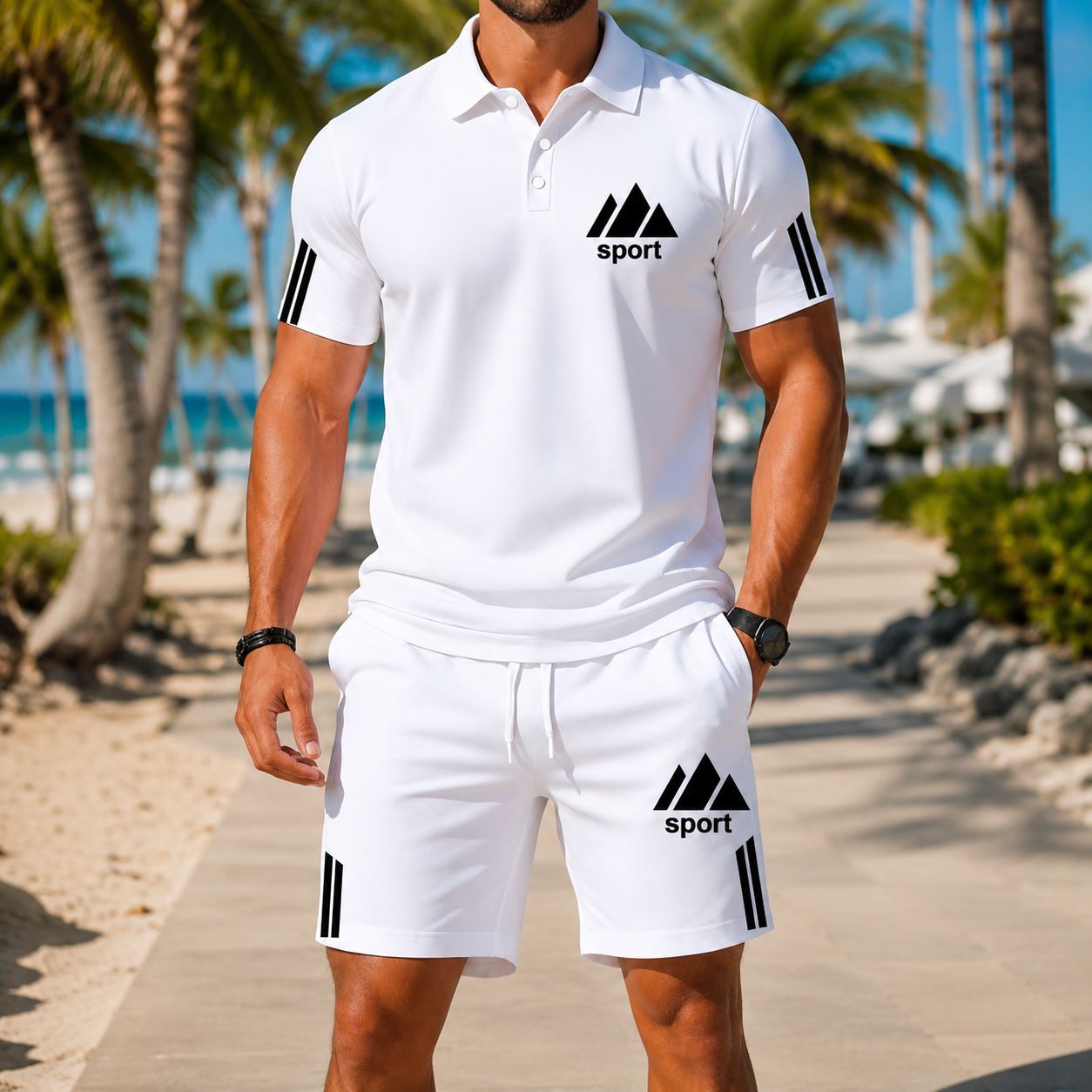 ⏰ Letzter Tag: 50% Rabatt! 🔥-Herren Sommer-Set mit Polohemd und Shorts