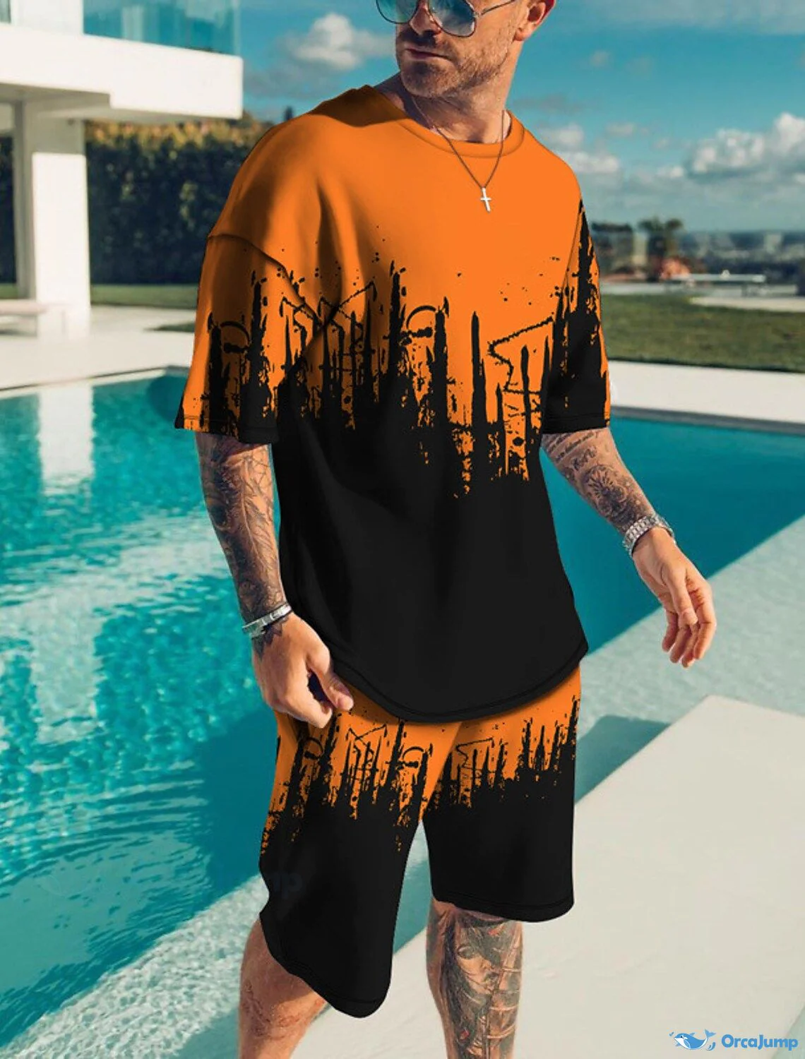 Suitmens Men's Gradient Print Shorts Set 6 Colors 127