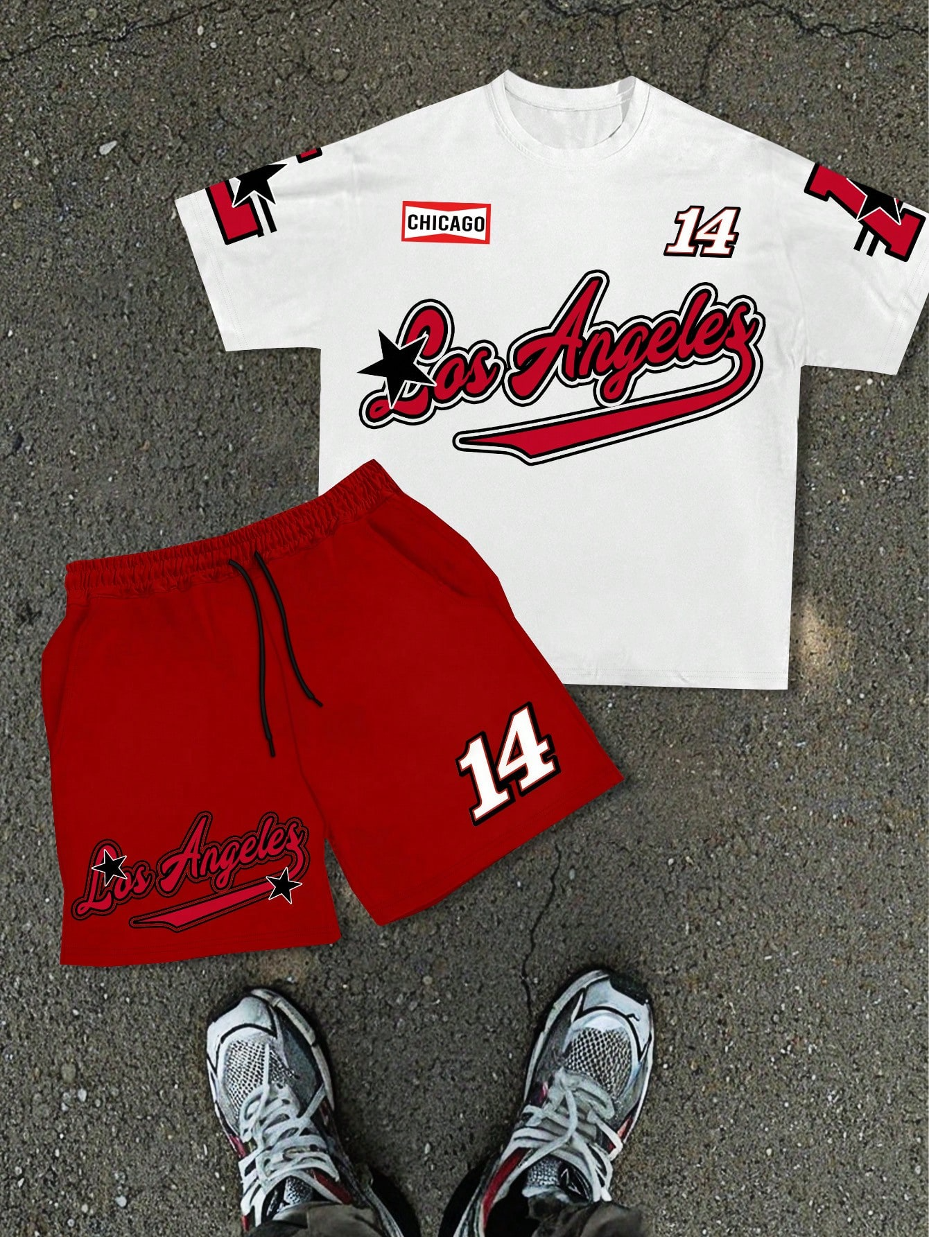 Men's Summer Sports Short Sleeve Set 014