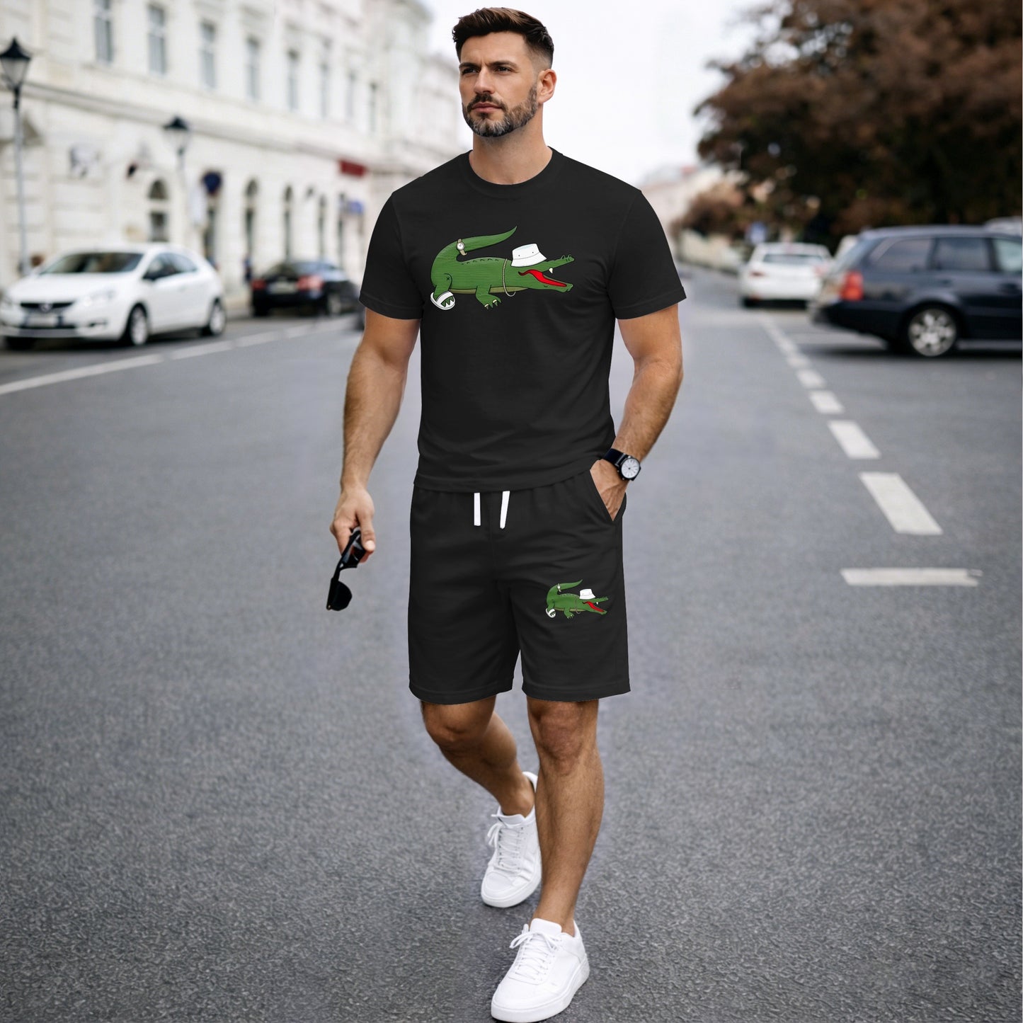Men’s Casual Short Sleeve T Shirt and Shorts Set, Summer 2 Piece Outfit, Soft Breathable Matching Set with Drawstring Shorts for Beach, Outdoor Activities, Travel, Workout, and Everyday Style
