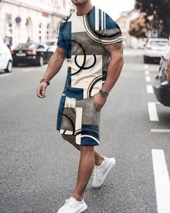 Suitmens Men's Fashion Art Shorts Suit
