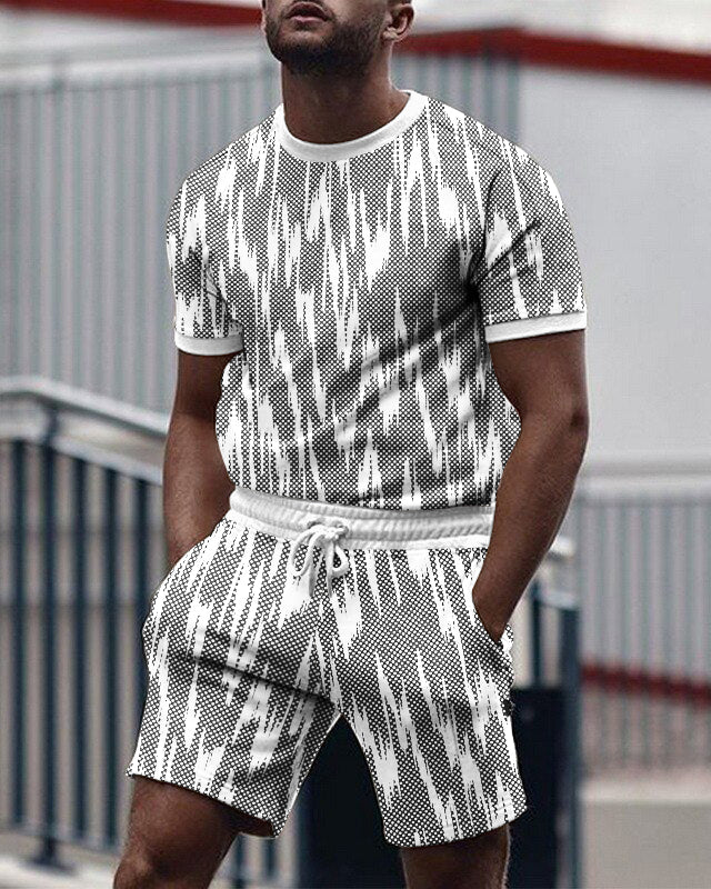 Suitmens Men's All Over Print Shorts Set 013