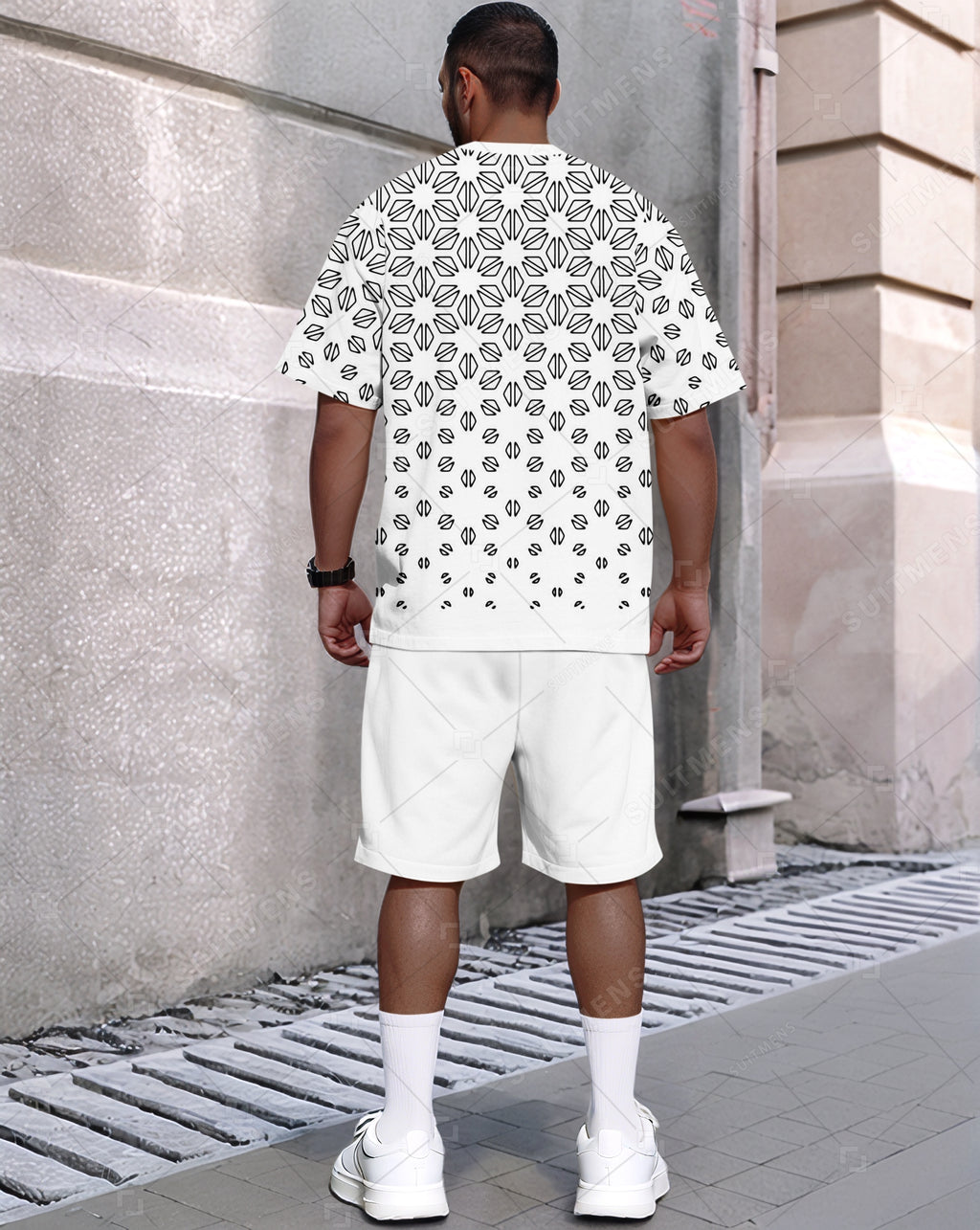 Men's Summer Color Matching Round Neck Set 603