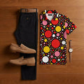 Men's Casual Red Polka Dot Short-Sleeved Shirt And Shorts Two-Piece Set
