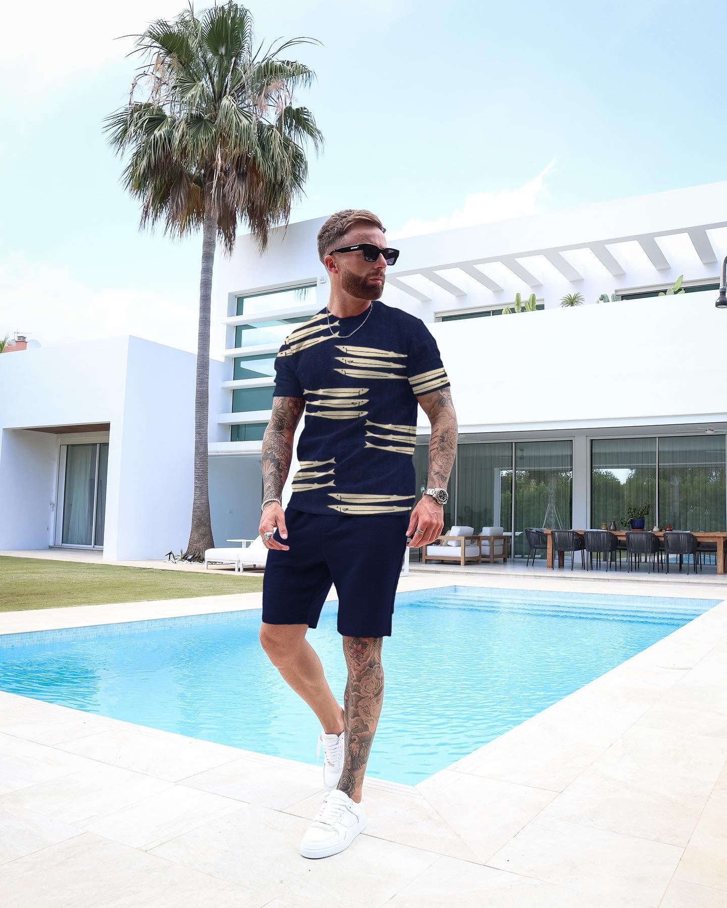 Men's Casual Printed Shorts Set 52