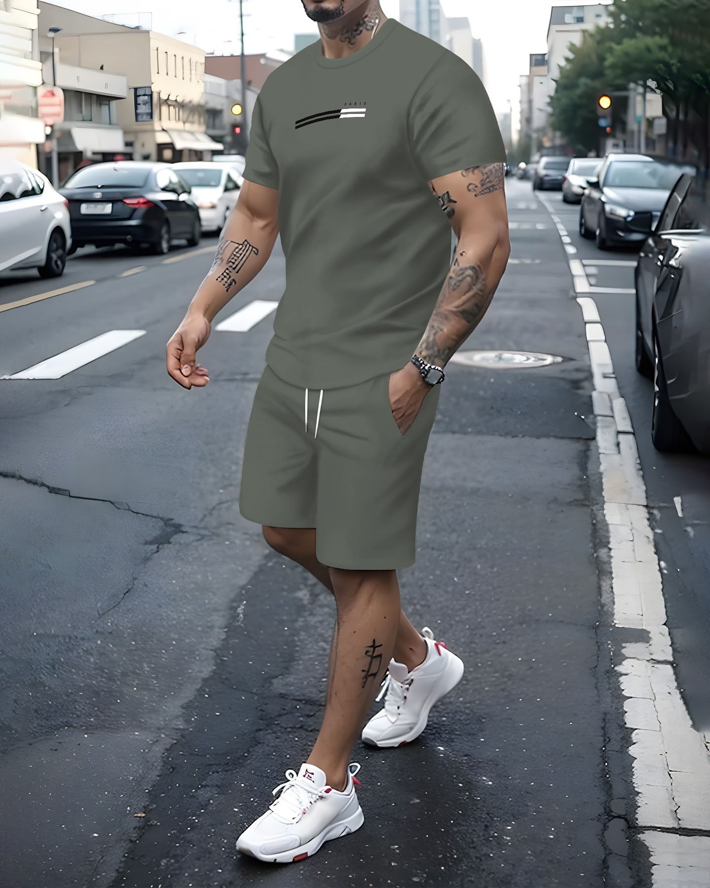 Men's Simple Summer Round Neck Set 141