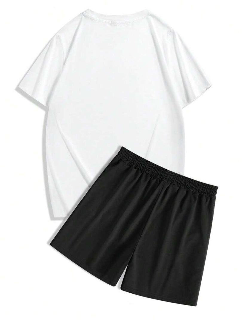 Men's Summer Car Print Round Neck Set 260