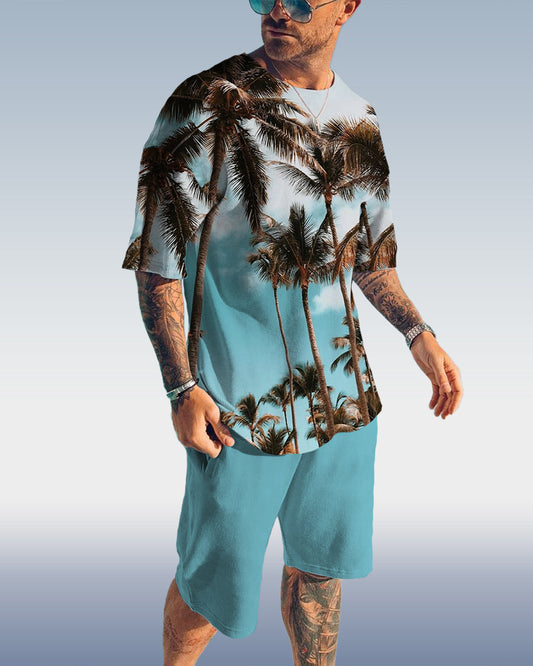 Suitmens Men's Holiday Print Shorts Set 029