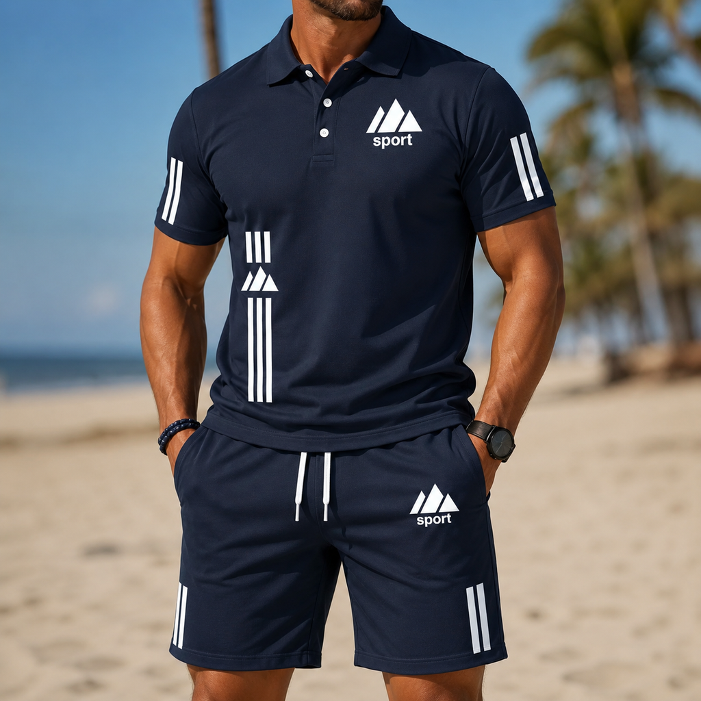 ⏰ Letzter Tag: 50% Rabatt! 🔥-Herren Sport-Set mit Polo-Shirt und Shorts für Sommer