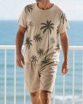 Men's Summer Vacation Round Neck Set 023