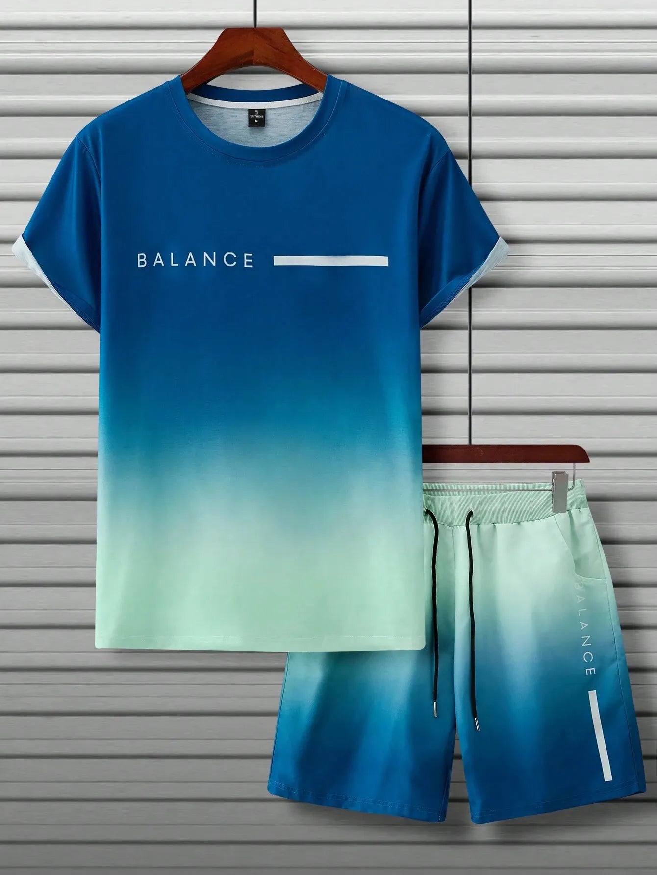 Men's Color Matching Casual Shorts Set 419