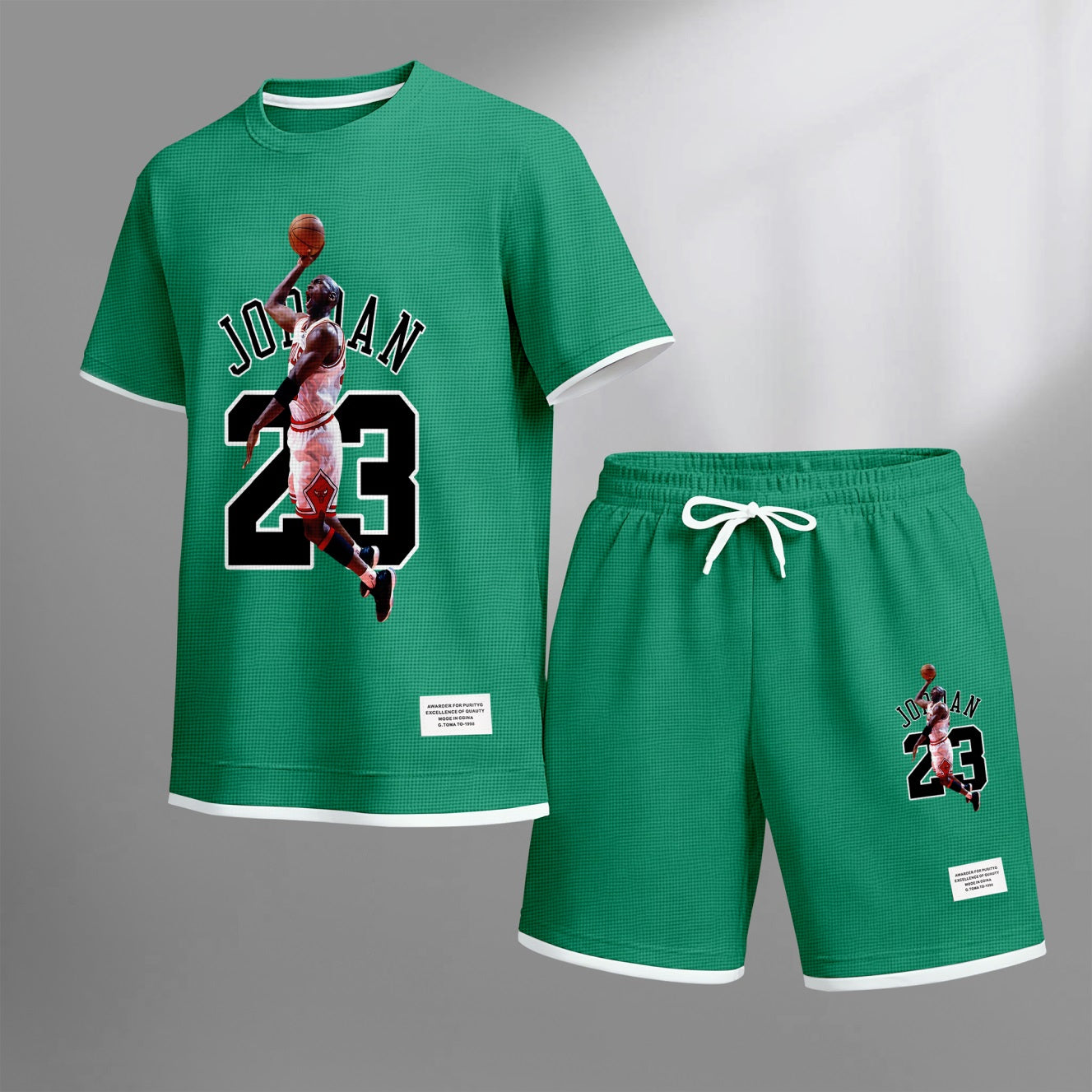 Men's No.23 Player Print Waffle Fabric Short-Sleeved Shirt And Shorts Set