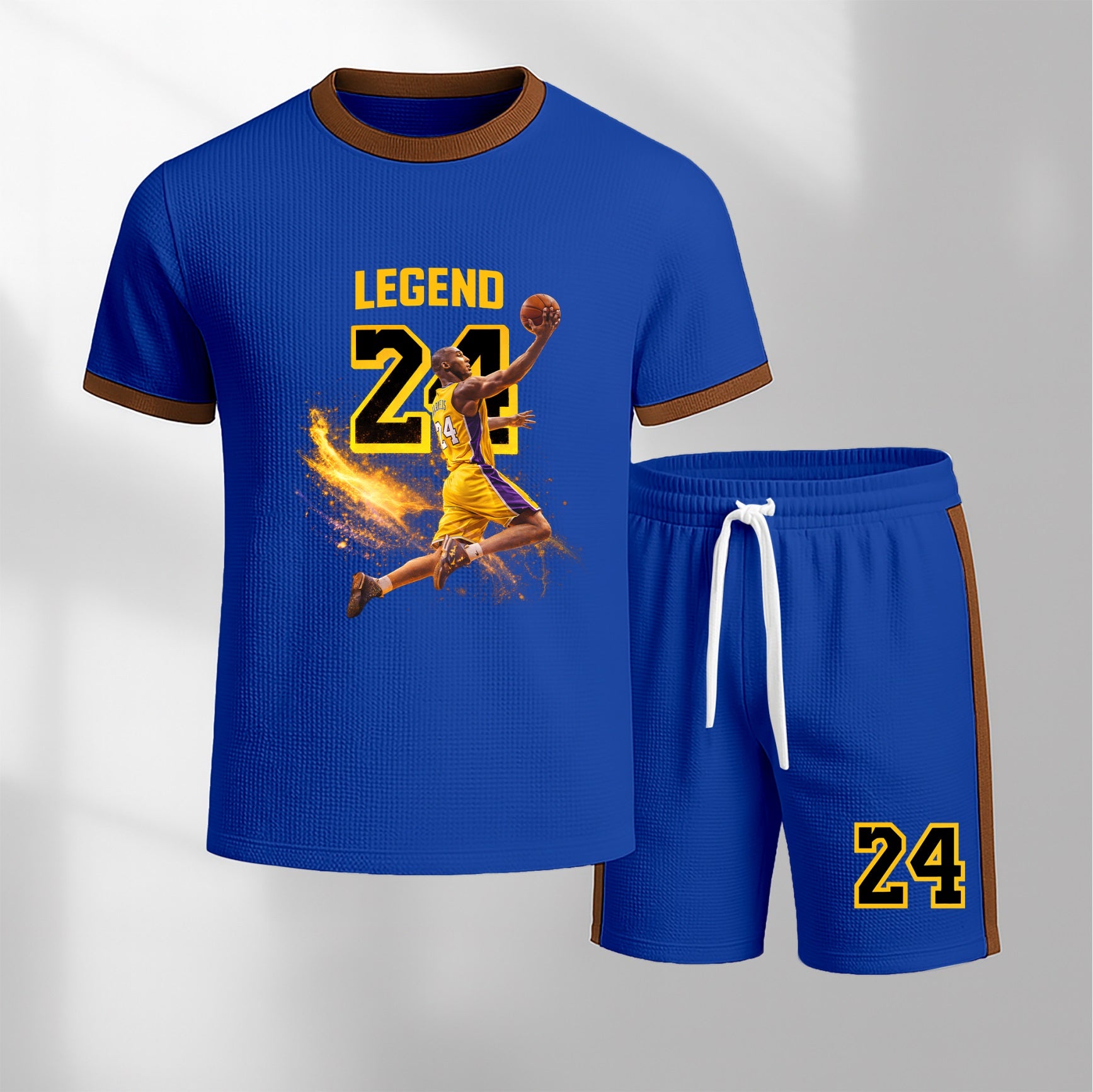 Men's Basketball Graphic Short-Sleeved T-Shirt And Drawstring Shorts Set, Men's Clothing, Casual Sports Short-Sleeved Top And Shorts, Men's Summer Everyday Wear, Indoor And Outdoor Sportswear, Sports Set.