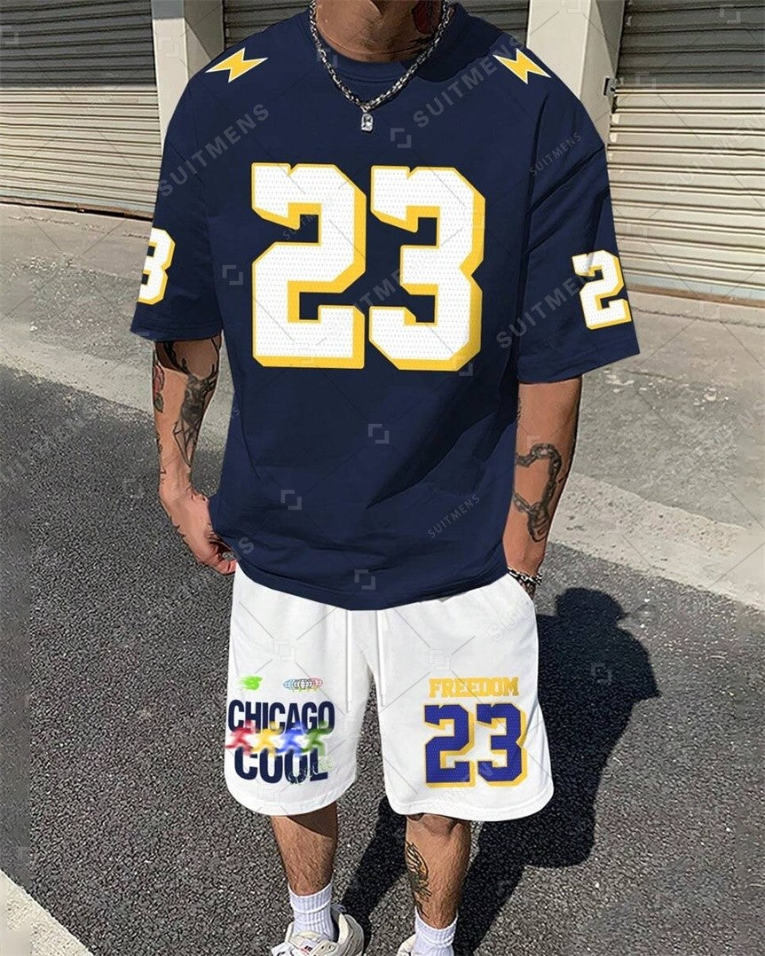 Men's Summer Sports Short Sleeve Set 015