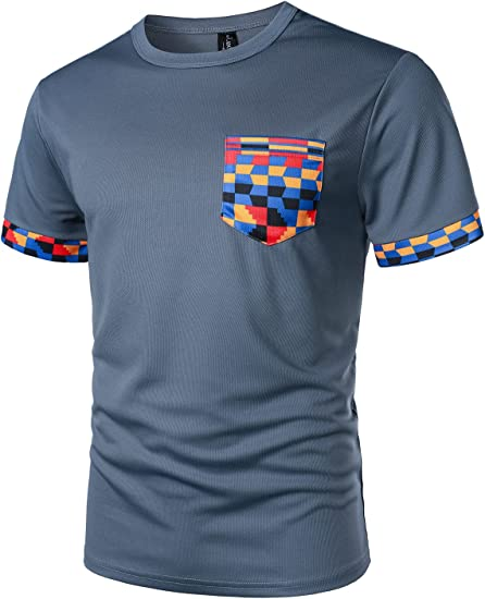 Men's Printed Colorblock T-Shirt and Shorts Set 001