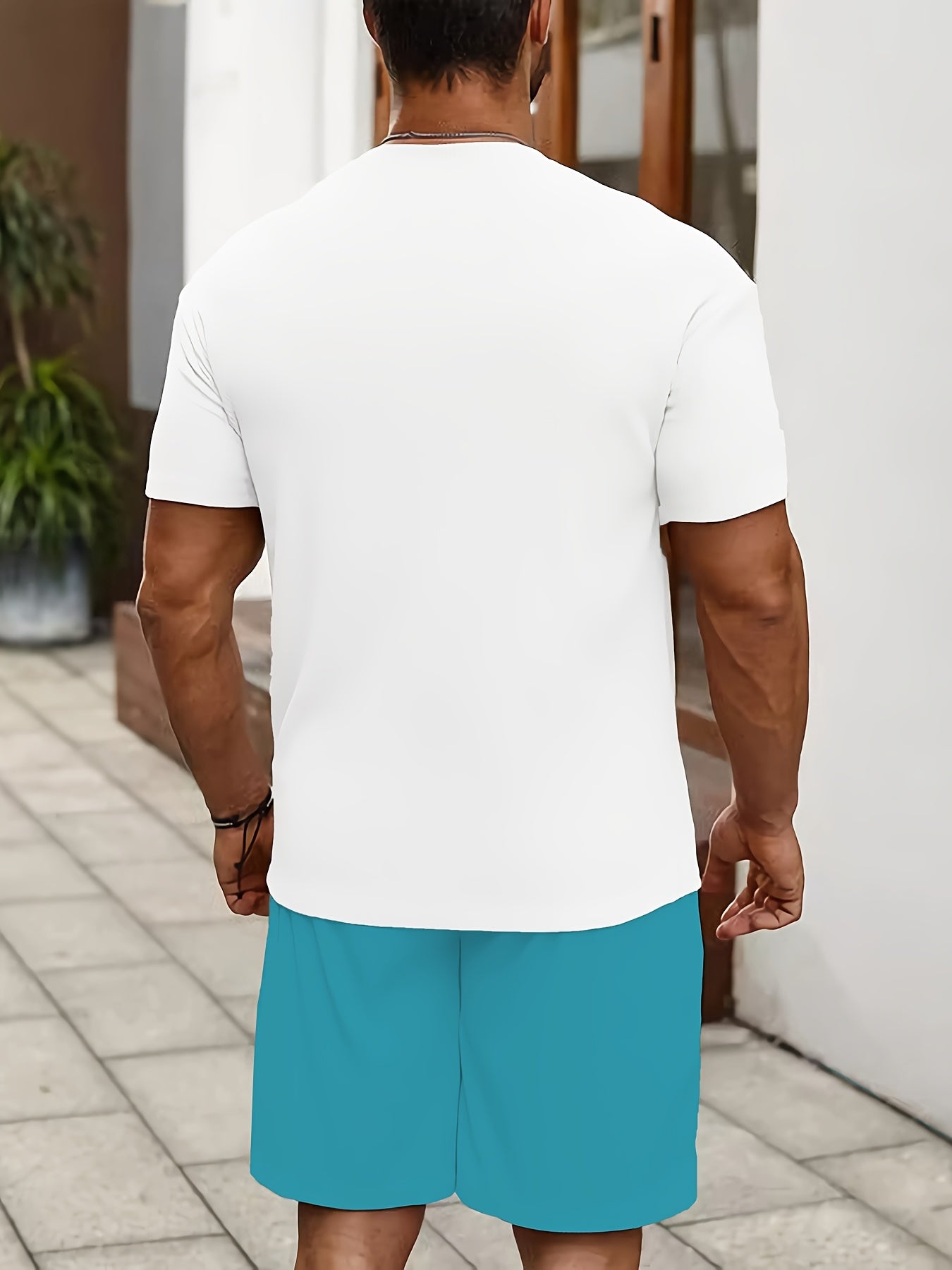 Men's Holiday Summer Round Neck Set 129