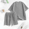 Men's Spring And Summer Drawstring Shorts Set, A Casual Summer Outfit, Including A Short-Sleeved Shirt And Shorts, Suitable For Everyday Wear And Sports Activities. A Two-Piece Set For A Relaxed And Active Lifestyle.