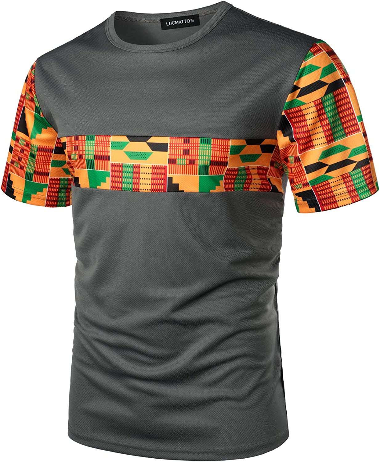 Men's Printed Colorblock T-Shirt and Shorts Set 020