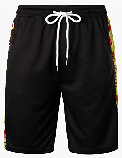 Men's Printed Colorblock T-Shirt and Shorts Set 002