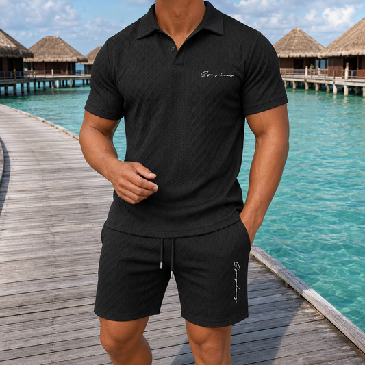 ⏰ Letzter Tag: 50% Rabatt! 🔥-Herren Sommer-Set mit Strukturmuster
