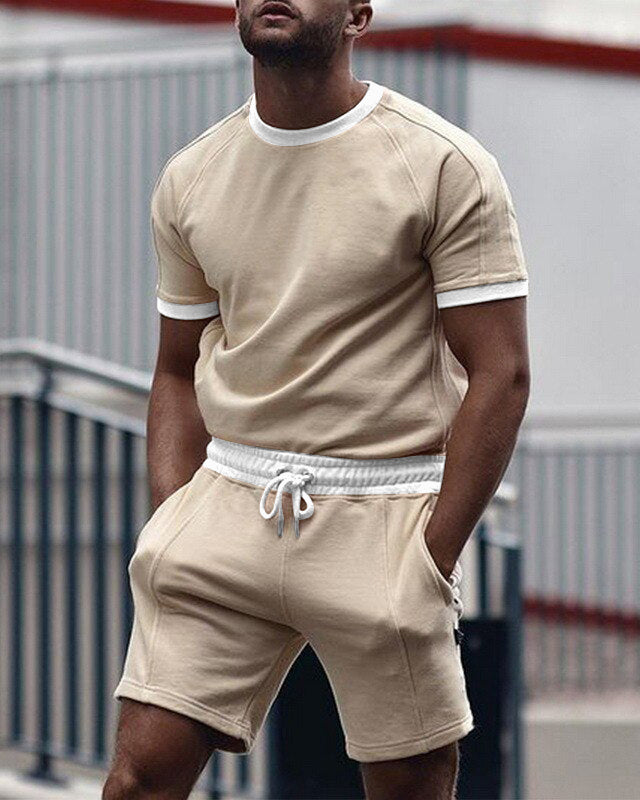 Suitmens Men's Khaki Shorts Set 018