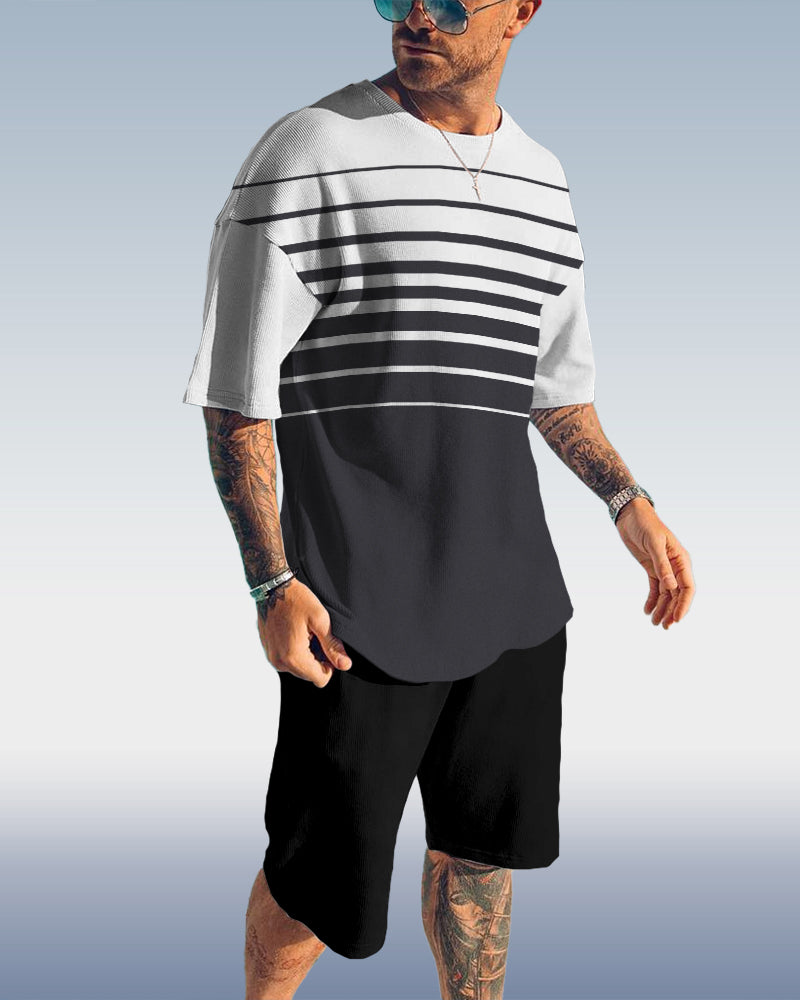 Suitmens Men's Casual Gradient Print Set 051