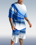 Suitmens Men's Ombre Print Shorts Set 060