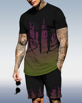 Men's spring and summer printed suit 028