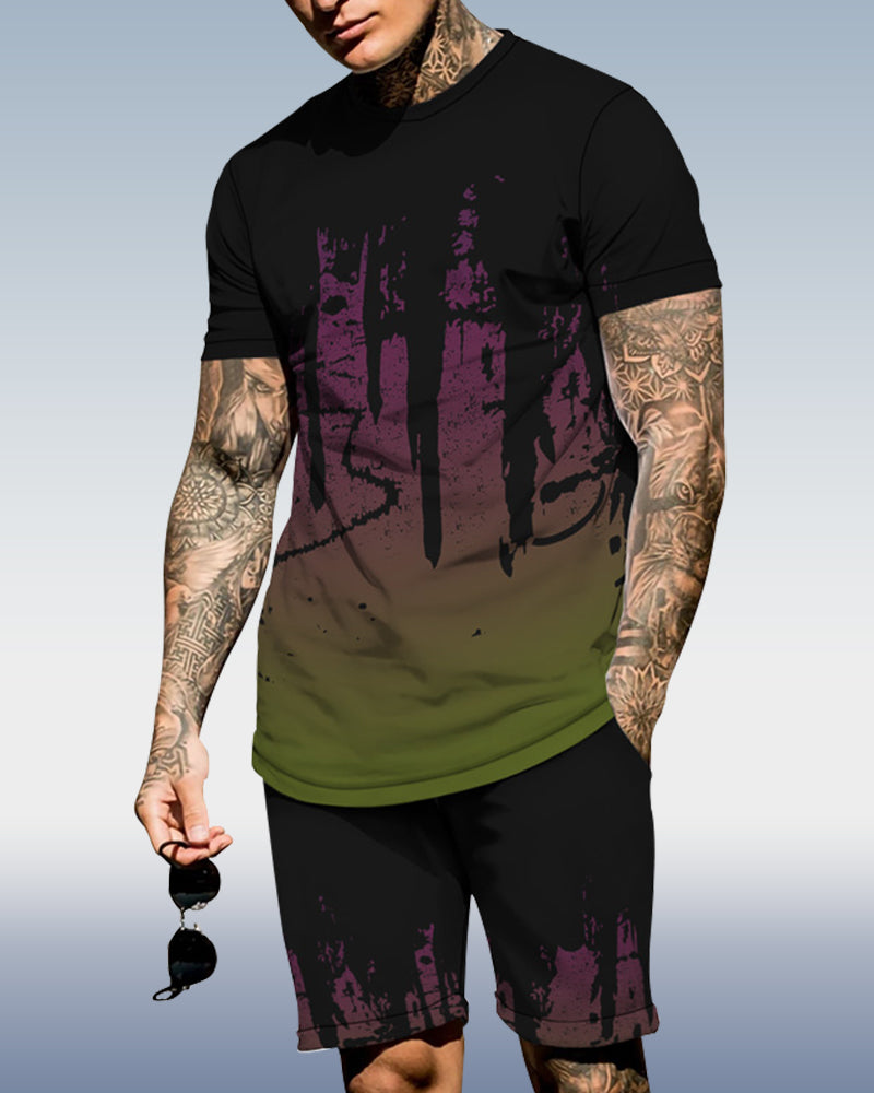 Men's spring and summer printed suit 028