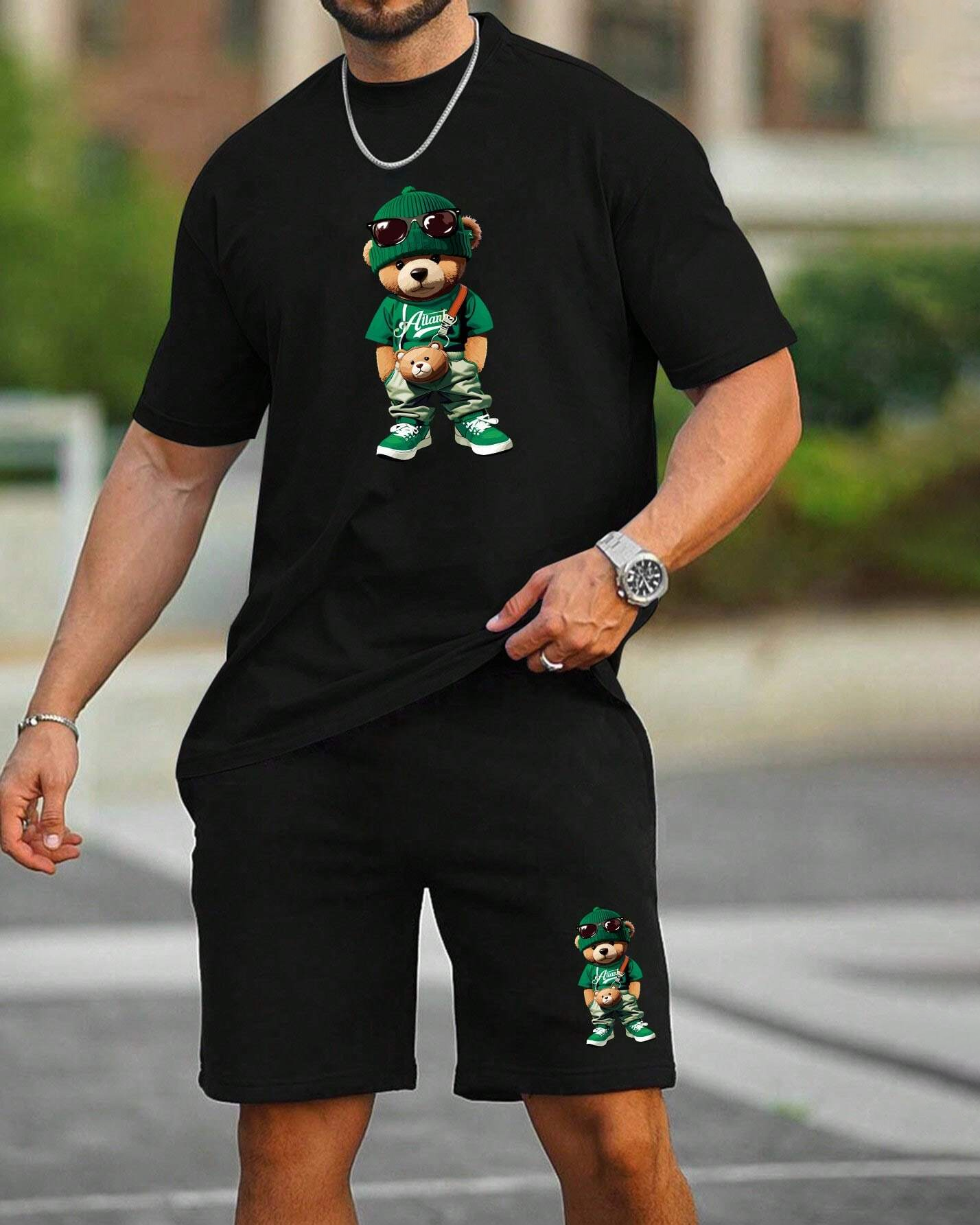 Men's Classic Casual Printed Shorts Set 499