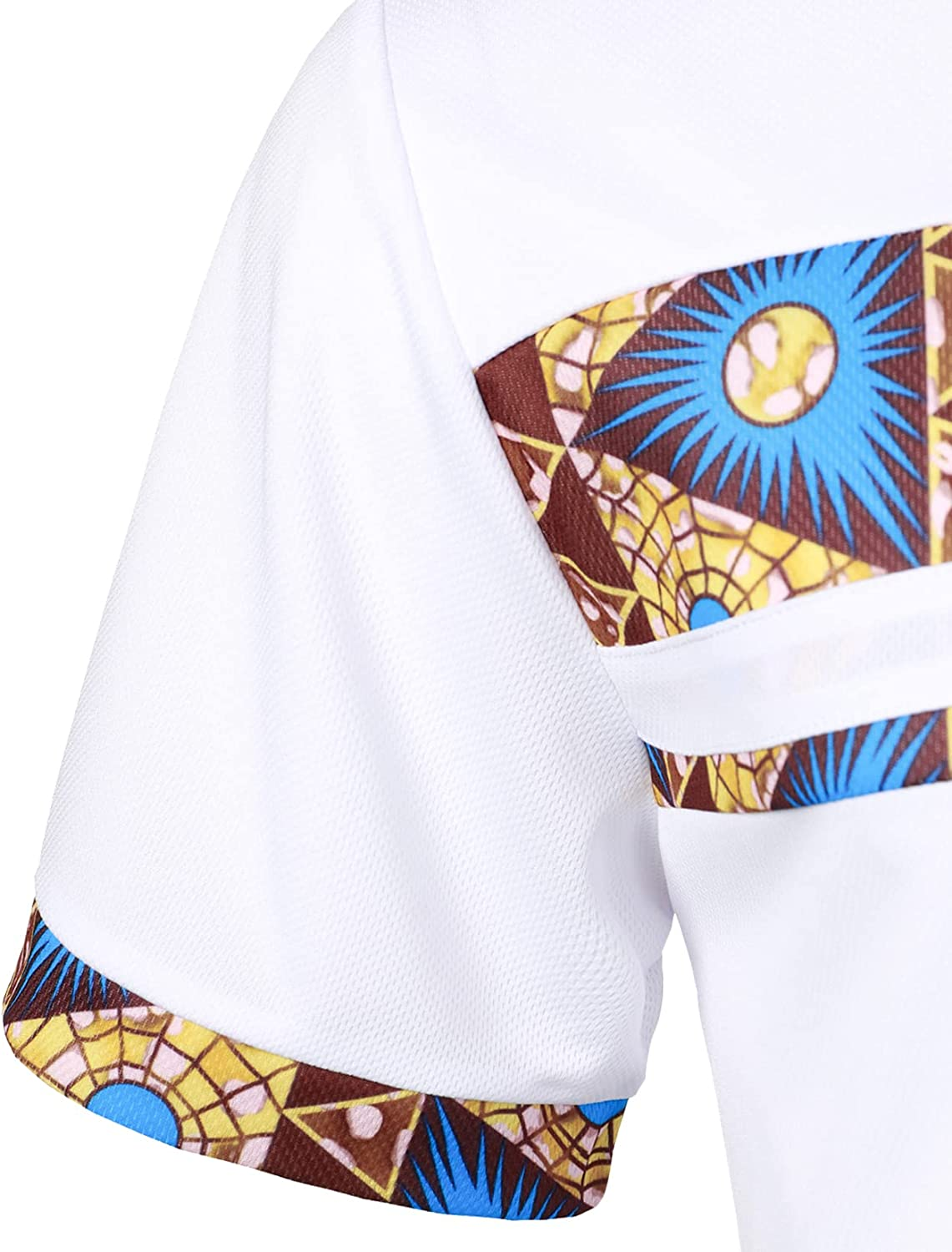 Men's Printed Colorblock T-Shirt and Shorts Set 008