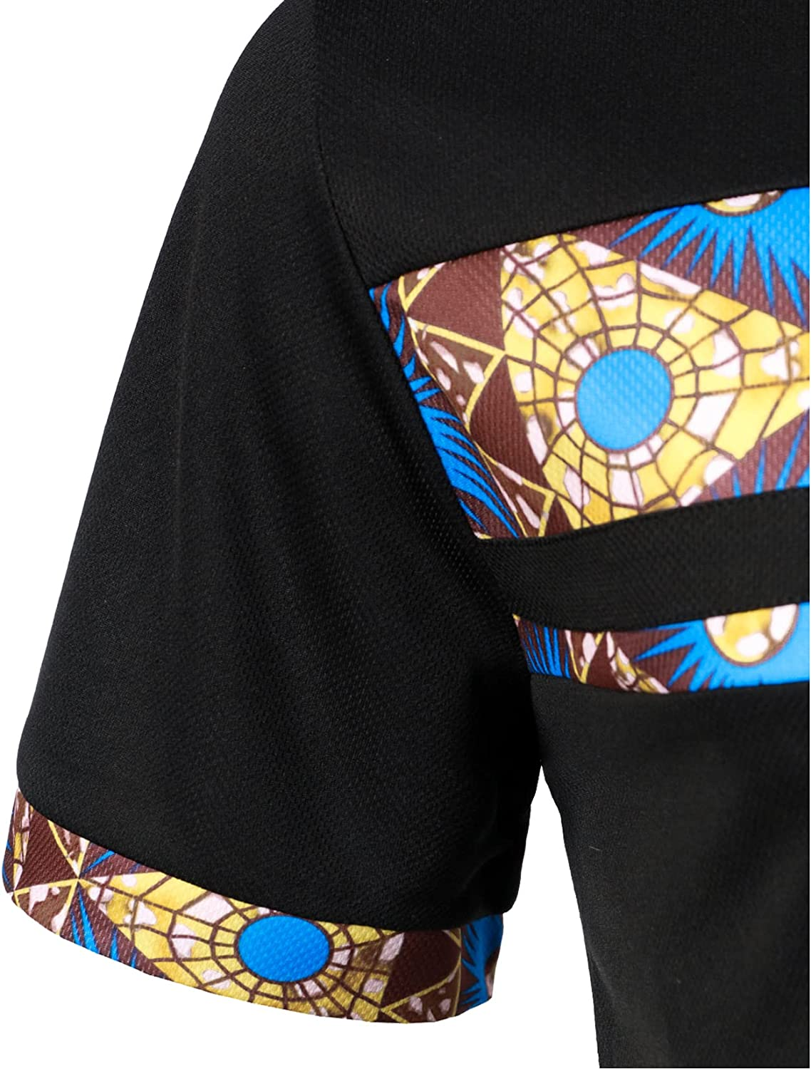 Men's Printed Colorblock T-Shirt and Shorts Set 011